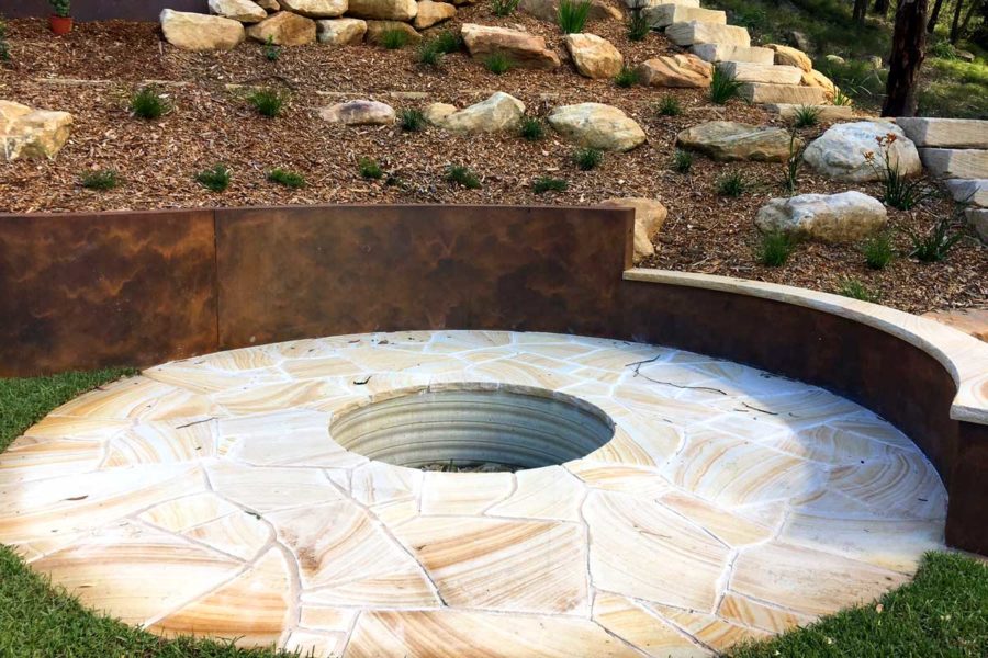 Fire Pit Construction Blue Mountains The Landscaped Garden