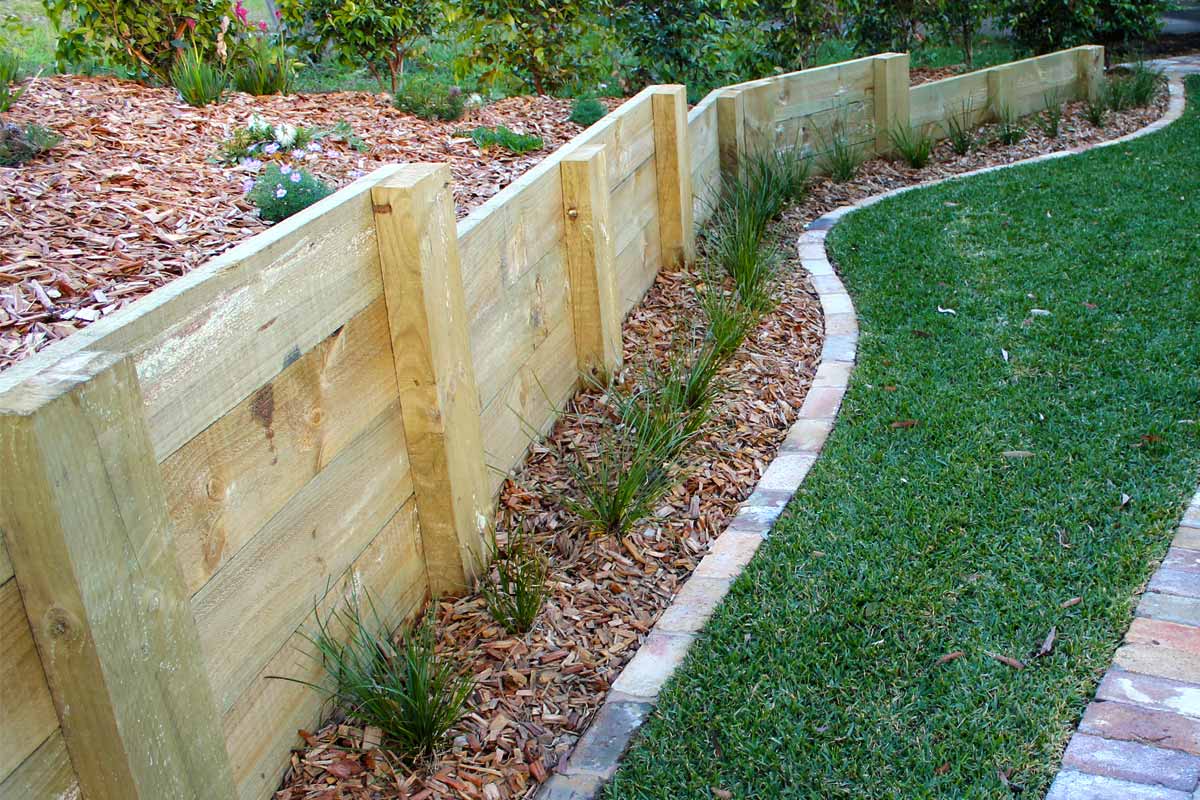 Landscaping Retaining Walls Sandstone Timber Wall