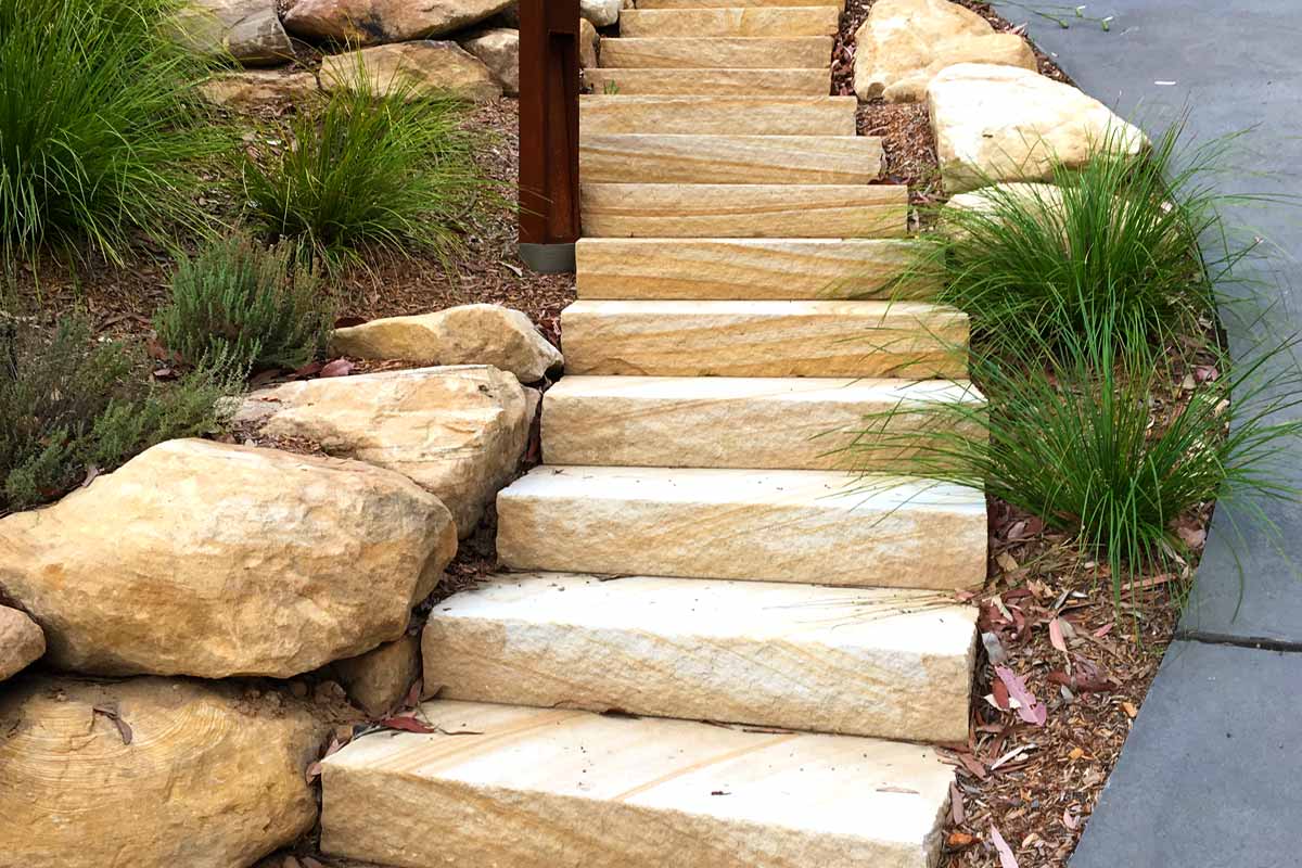 Landscaping Stairs Sandstone Flagging