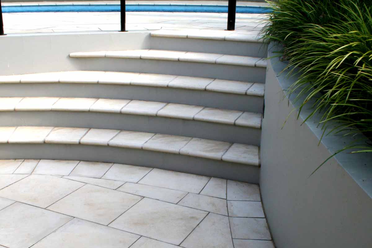 Landscaping Stairs Paved Curved Stairs