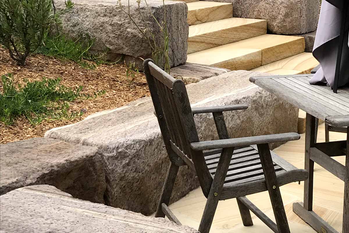 Sandstone Log Retaining Walls Garden