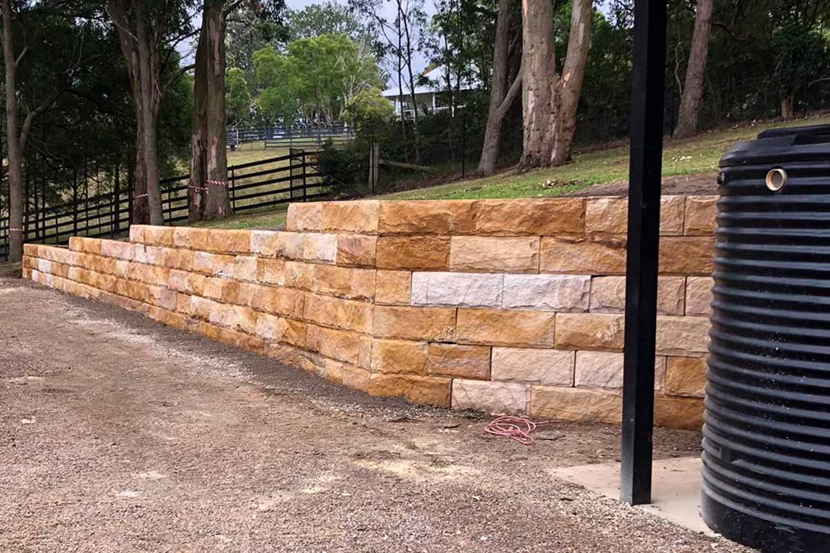 Sandstone Log Retaining Walls High Wall