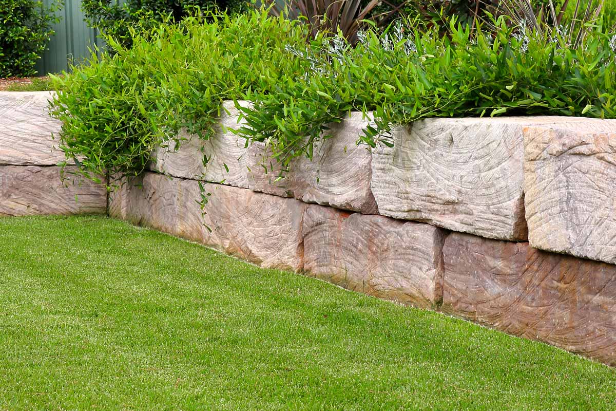 Sandstone Log Retaining Walls Garden