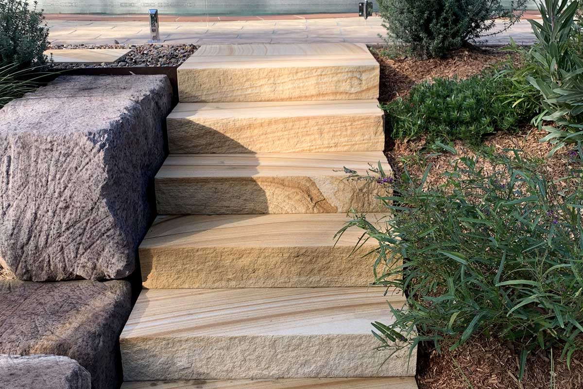 Landscaping Renovation Valley Heights Sawn Sandstone Stairs