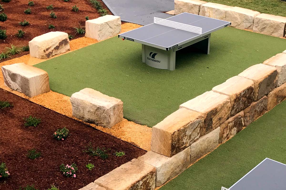 Penrith High School Landscaping Sandstone Retaining Walls Garden